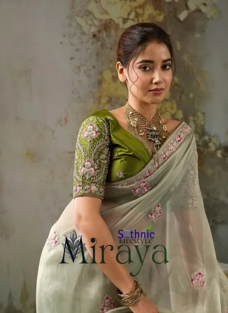 Miraya By Sethnic Metallic Tissue Designer Saree